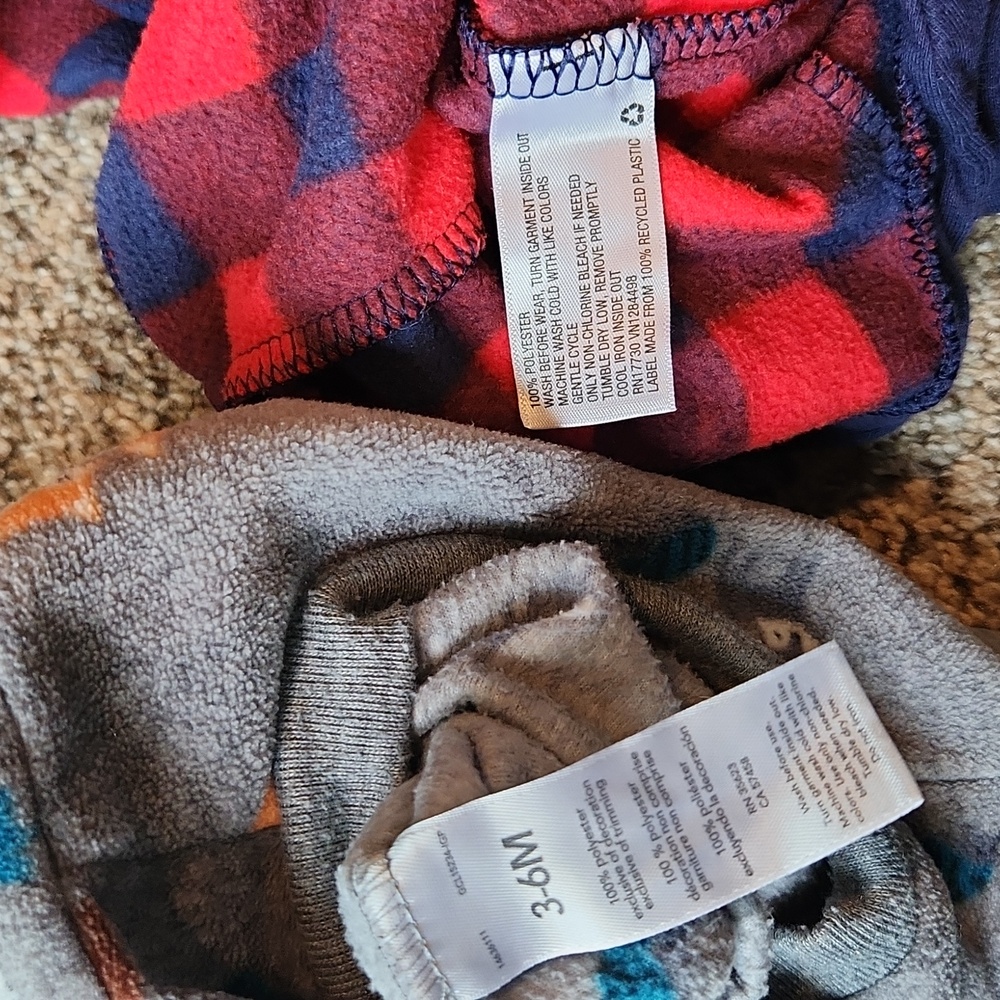 Gray Fox Print Footed One-Piece and Red Plaid Pullover One-Piece Set for Kids - Picture 9 of 9